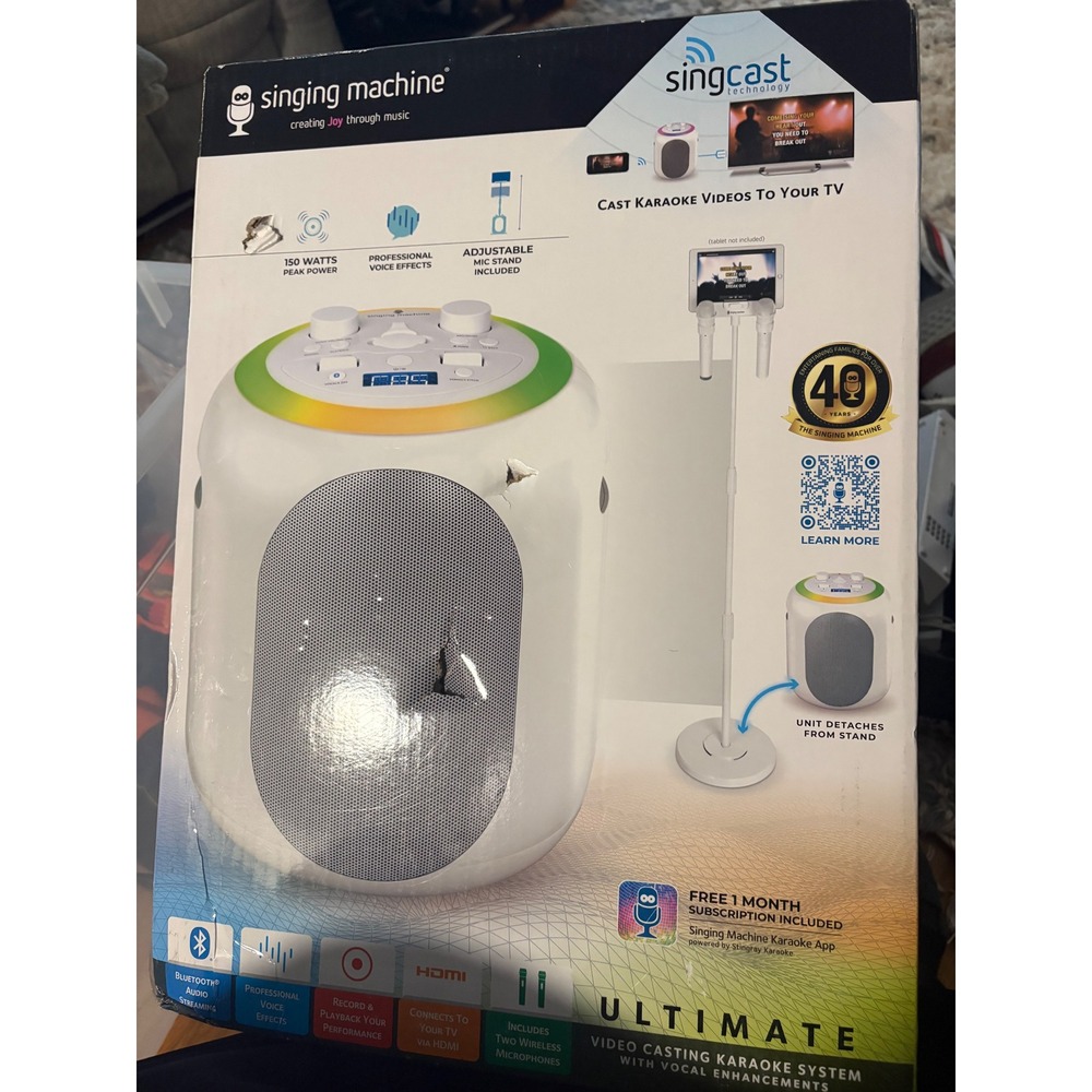 Singing Machine SingCast Ultimate Video Casting Karaoke System SMC2035 White
